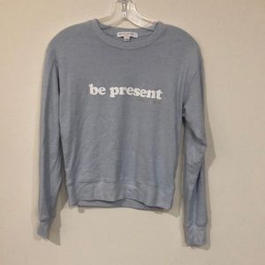 Spiritual gangster pale blue lightweight sweatshirt Be Present sz s